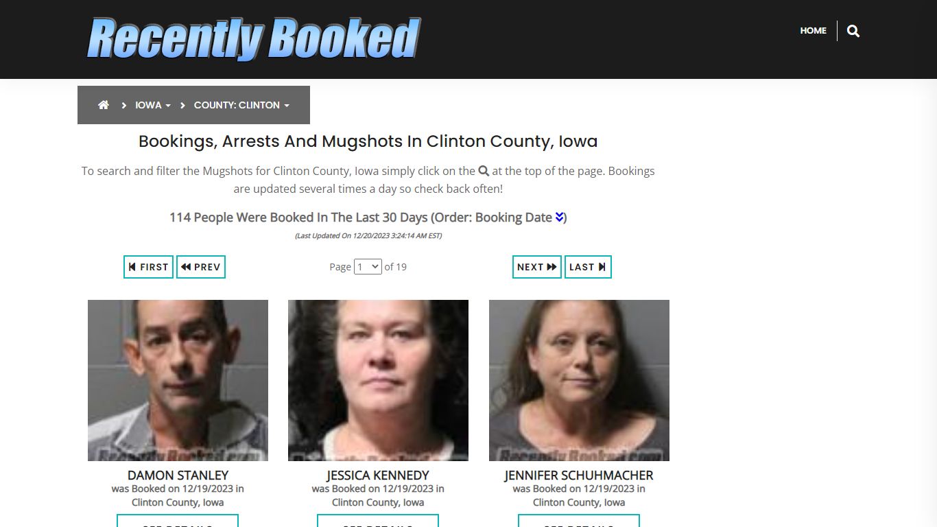 Recent bookings, Arrests, Mugshots in Clinton County, Iowa